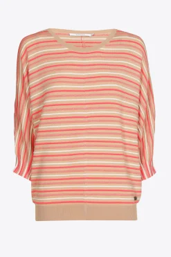 Gestreifter Pullover mit Puffärmeln