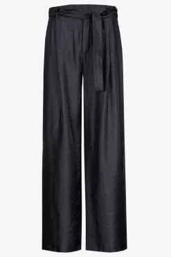 Glänzende Bundfaltenhose