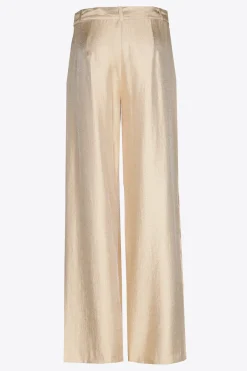 Glänzende Bundfaltenhose