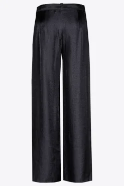 Glänzende Bundfaltenhose