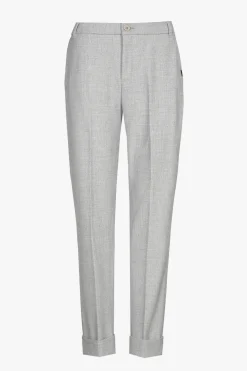 Graue Chino Hose mit Umschlag