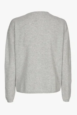 Grauer Cashmere Pullover mit Rundhalsausschnitt