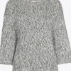 Grobstrick-Pullover mit Goldfaden-Detail
