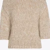 Grobstrick-Pullover mit Goldfaden-Detail