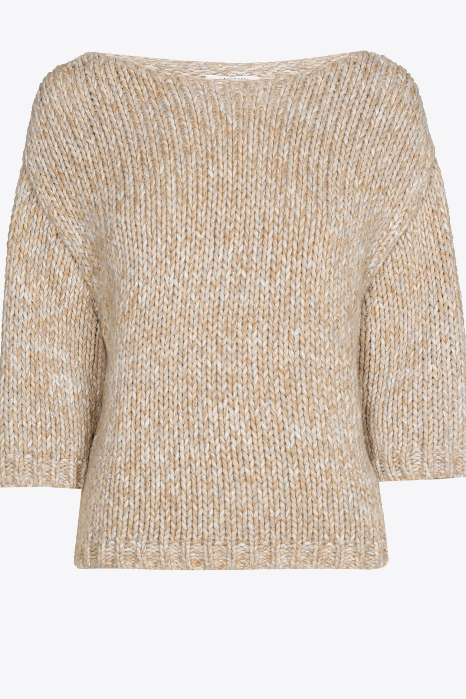 Grobstrick-Pullover mit Goldfaden-Detail