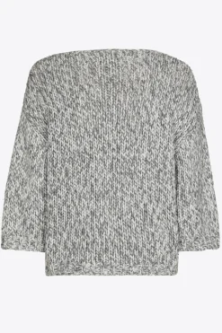 Grobstrick-Pullover mit Goldfaden-Detail