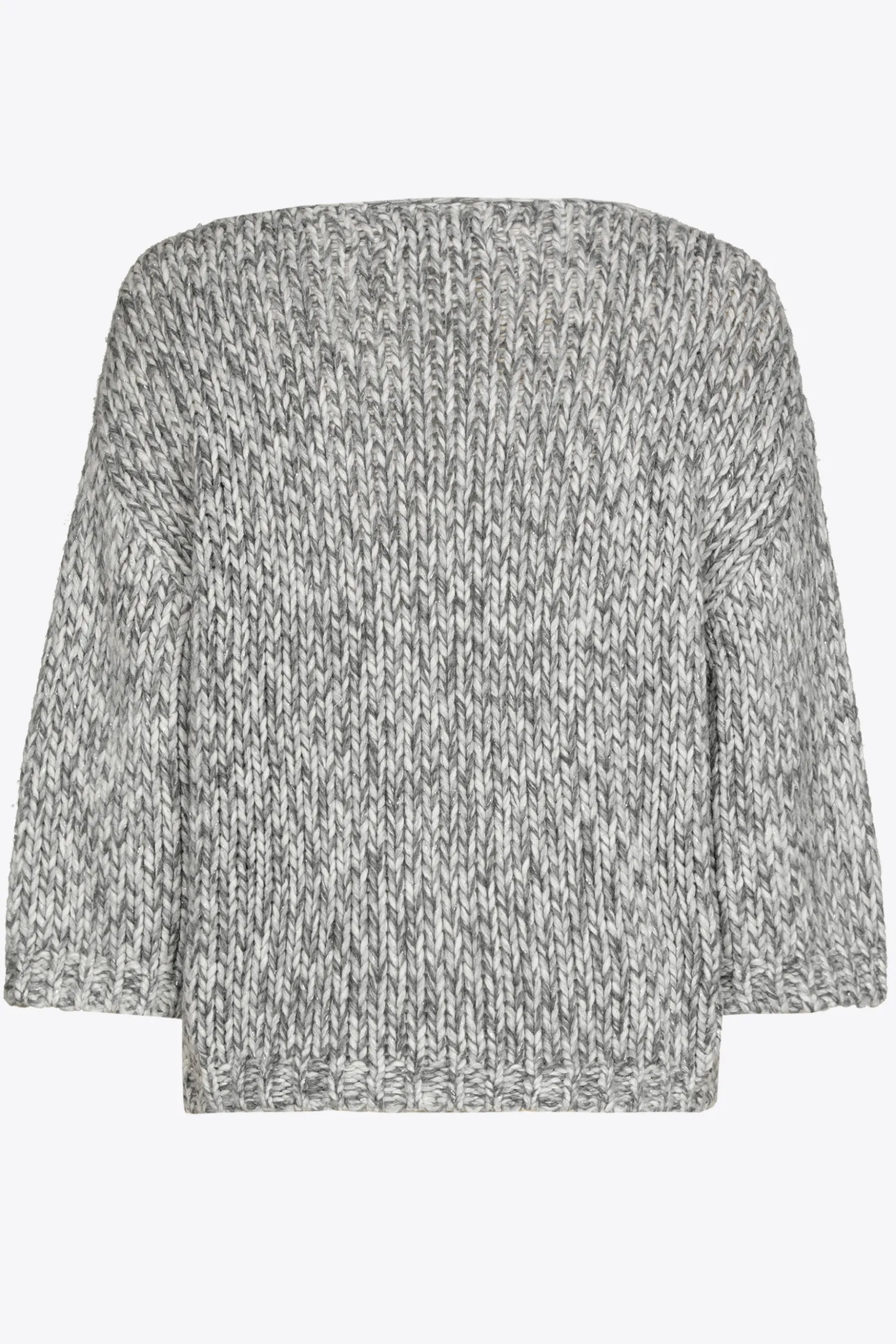 Grobstrick-Pullover mit Goldfaden-Detail