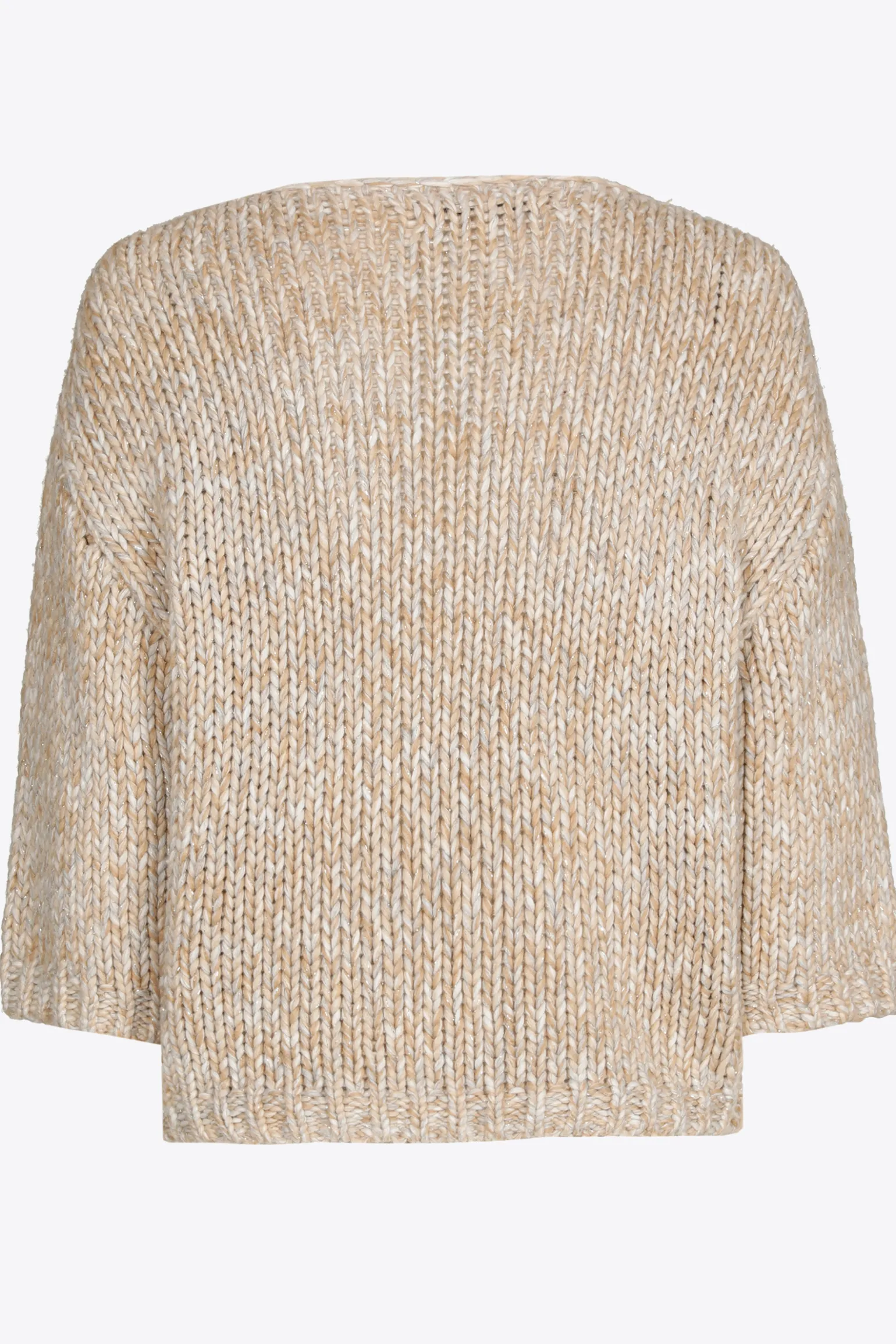 Grobstrick-Pullover mit Goldfaden-Detail