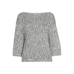 Grobstrick-Pullover mit Goldfaden-Detail