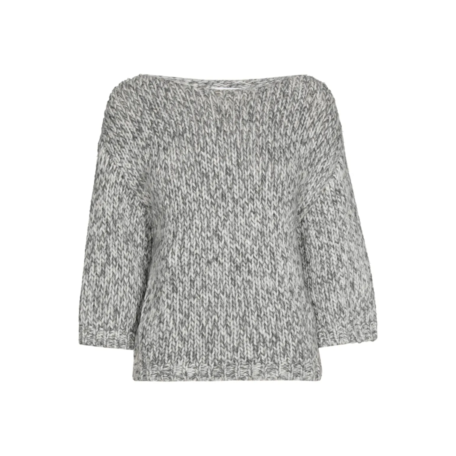 Grobstrick-Pullover mit Goldfaden-Detail