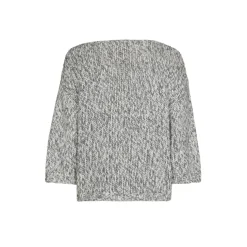 Grobstrick-Pullover mit Goldfaden-Detail