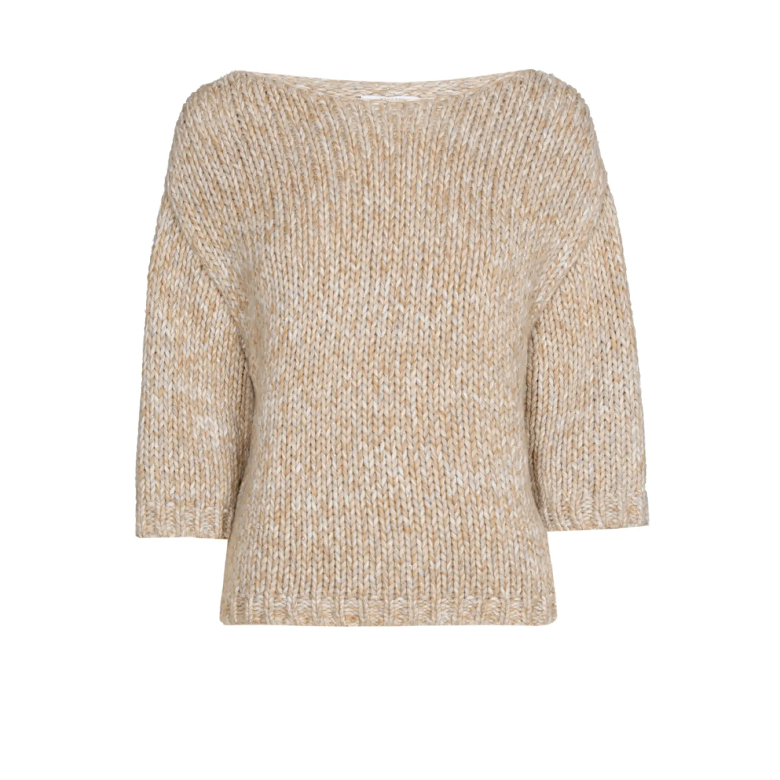 Grobstrick-Pullover mit Goldfaden-Detail