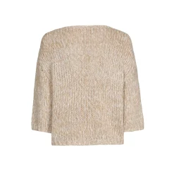 Grobstrick-Pullover mit Goldfaden-Detail