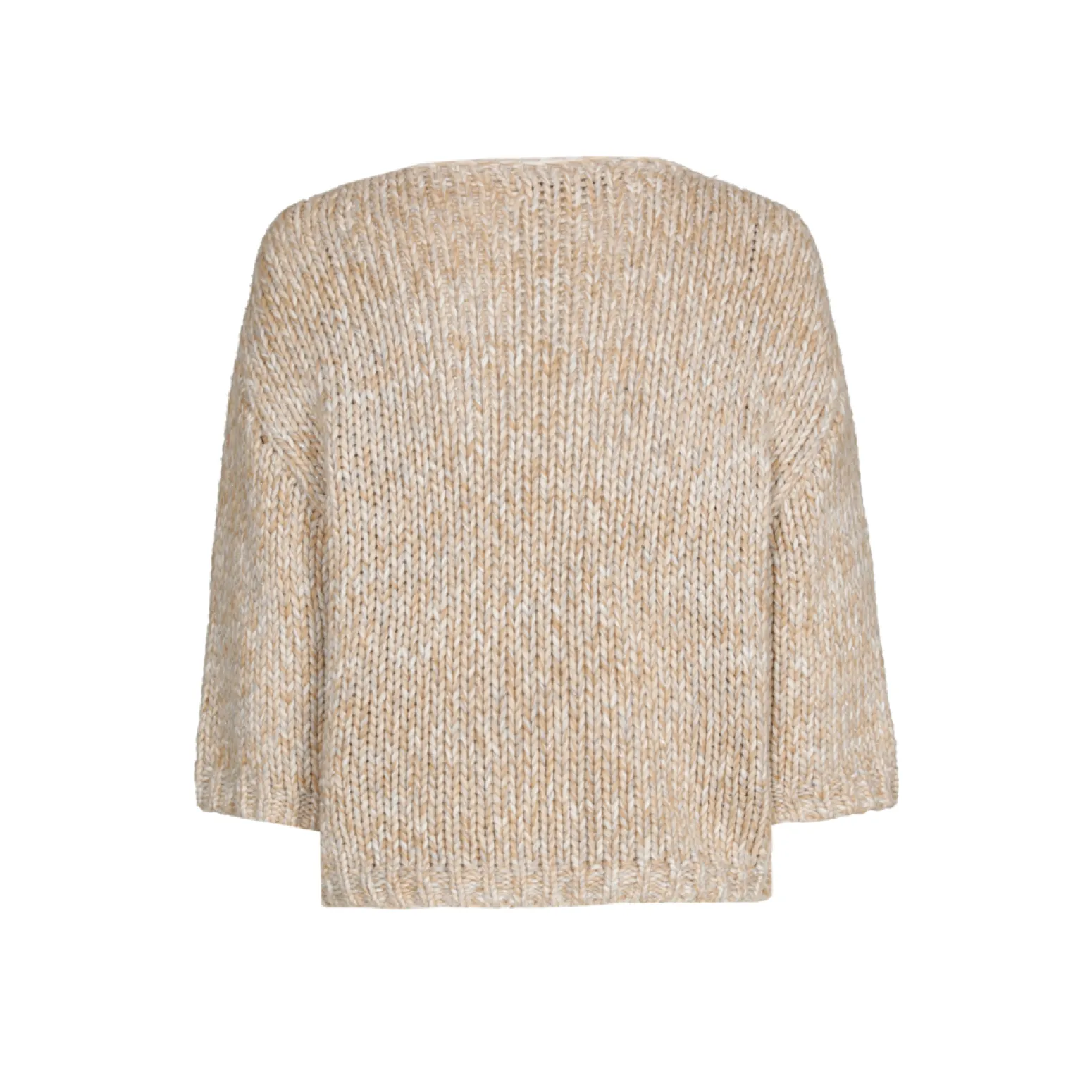 Grobstrick-Pullover mit Goldfaden-Detail