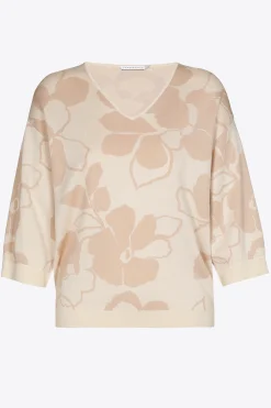 Großzügig geschnittener Pullover mit Blumenmuster