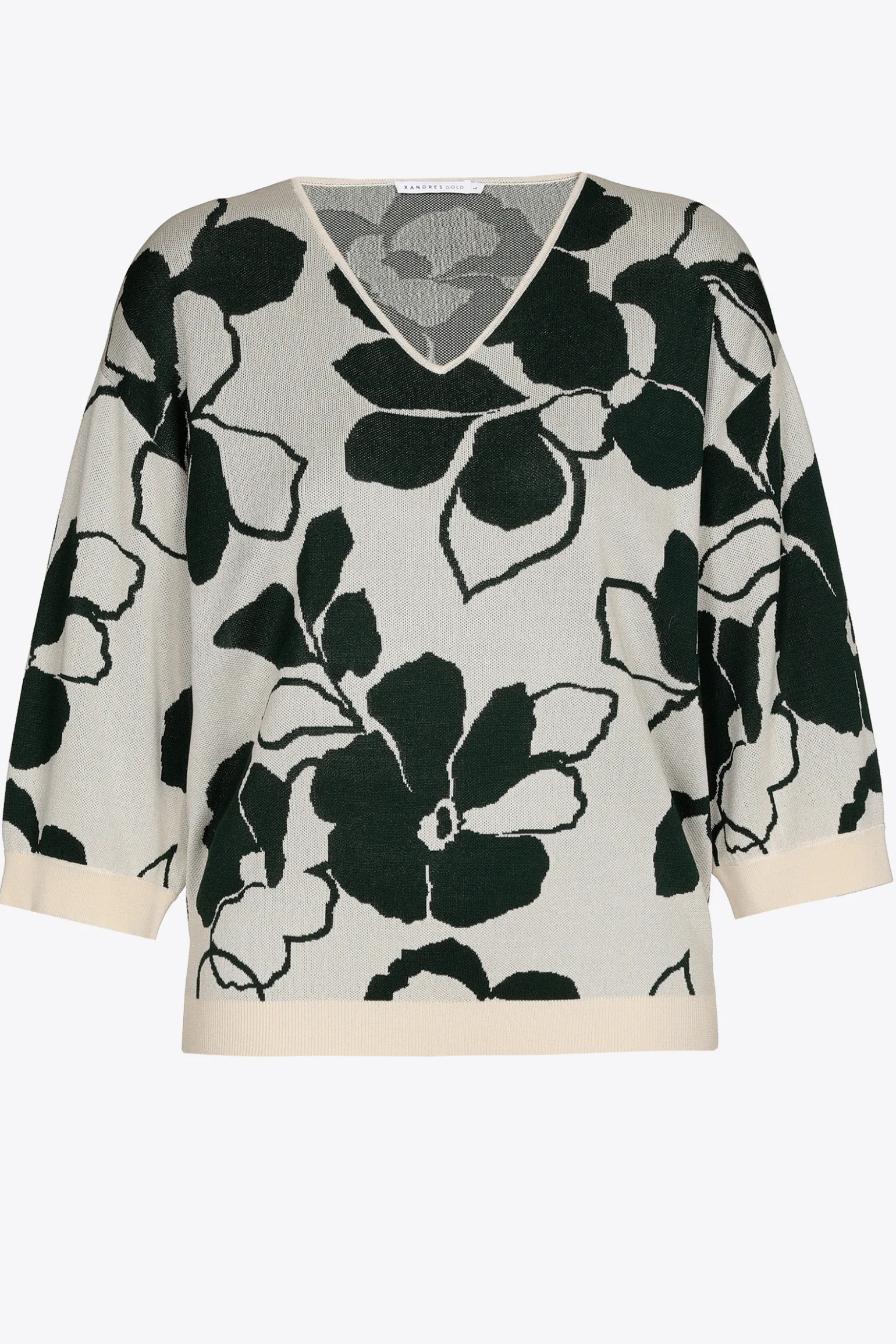 Großzügig geschnittener Pullover mit Blumenmuster