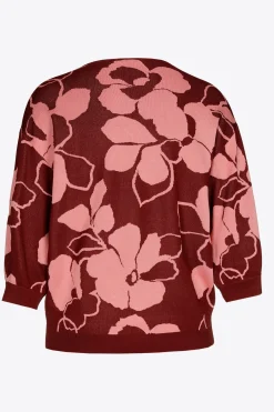 Großzügig geschnittener Pullover mit Blumenmuster