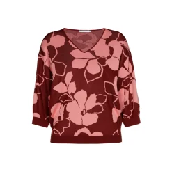 Großzügig geschnittener Pullover mit Blumenmuster