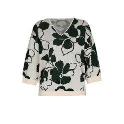 Großzügig geschnittener Pullover mit Blumenmuster