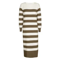 Halblanges Kleid mit Blockstreifen