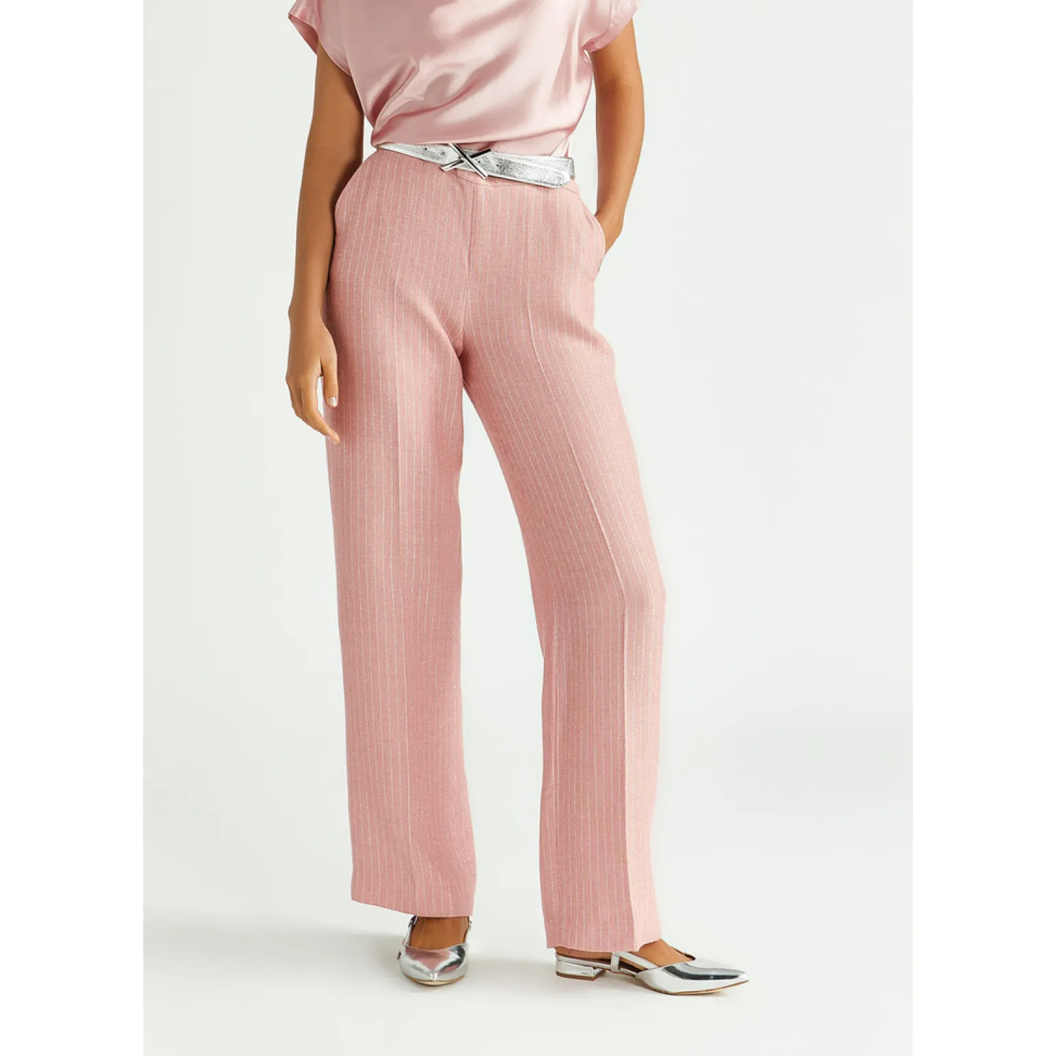 Hose mit Lurex-Nadelstreifen
