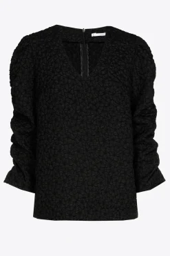 Jacquardbluse mit Blumenmuster