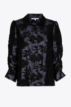 Jacquardbluse mit Blumenmuster