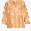 Jacquardbluse mit Blumenmuster