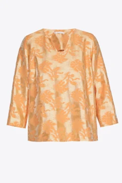 Jacquardbluse mit Blumenmuster