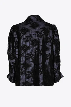 Jacquardbluse mit Blumenmuster