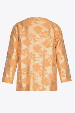Jacquardbluse mit Blumenmuster