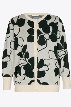 Jacquard-Cardigan mit Blumenmuster