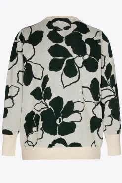 Jacquard-Cardigan mit Blumenmuster