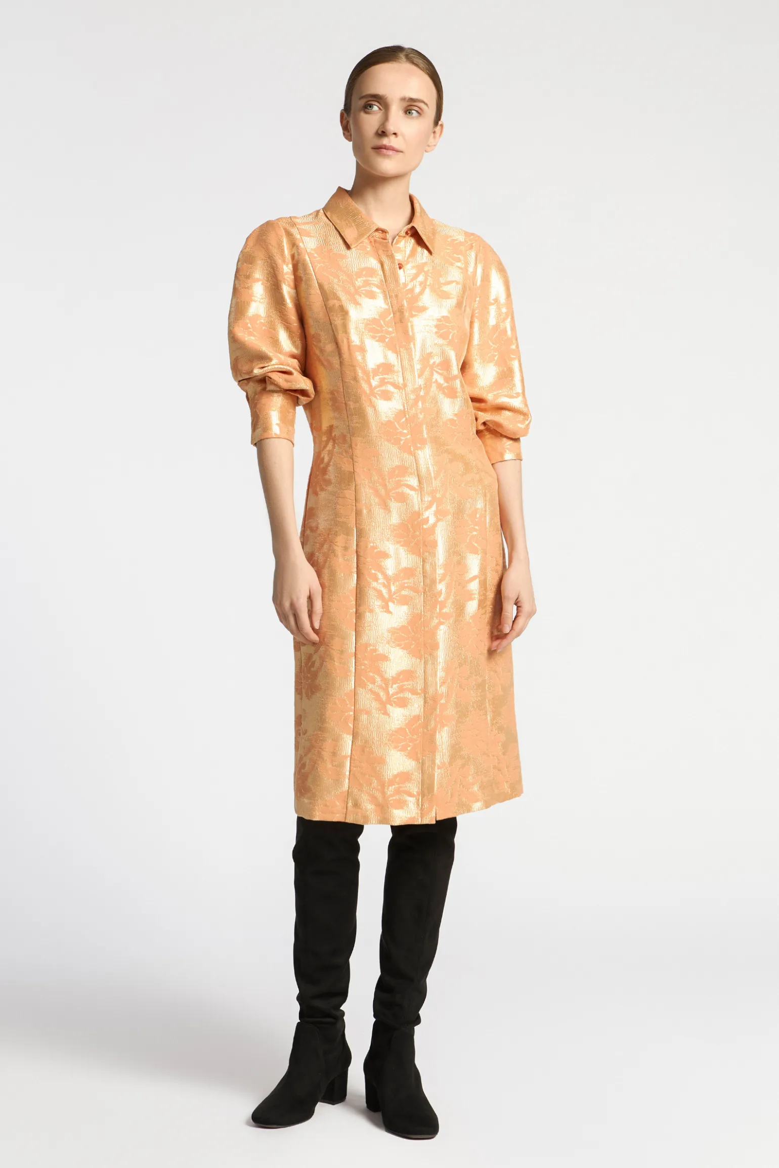 Jacquardkleid mit Blumenmuster
