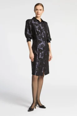 Jacquardkleid mit Blumenmuster