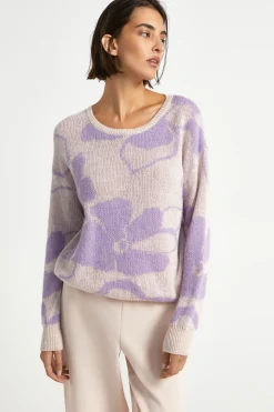 Jacquard-Strick mit Blumenmuster