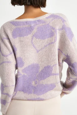 Jacquard-Strick mit Blumenmuster