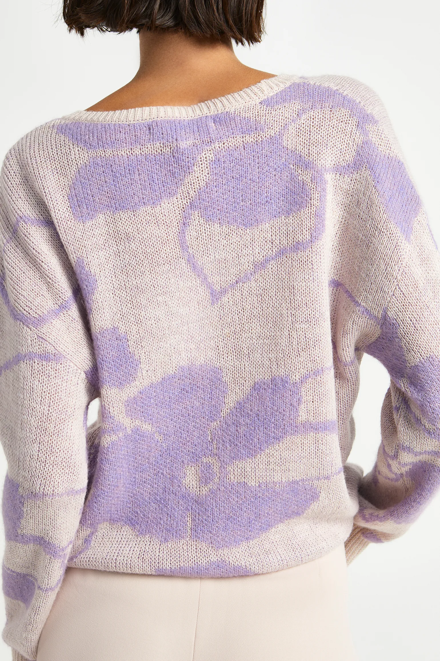 Jacquard-Strick mit Blumenmuster