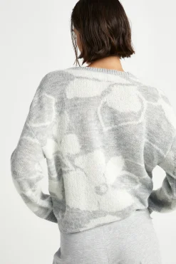 Jacquard-Strick mit Blumenmuster