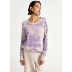 Jacquard-Strick mit Blumenmuster