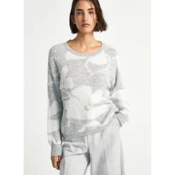 Jacquard-Strick mit Blumenmuster