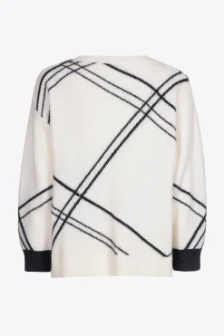 Karierter Pullover aus einem sommerlichen Wollmix