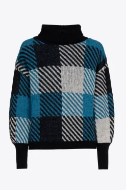 Karierter Pullover mit Alpaka-Anteil