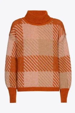 Karierter Pullover mit Wolle