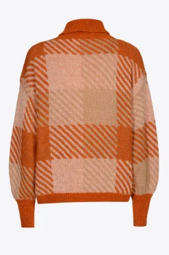Karierter Pullover mit Wolle