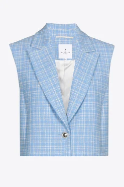 Karierter ärmelloser Blazer
