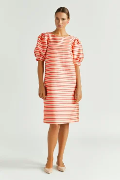 Kleid aus Taft mit Ballonärmeln