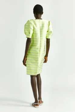 Kleid aus Taft mit Ballonärmeln