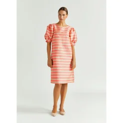 Kleid aus Taft mit Ballonärmeln