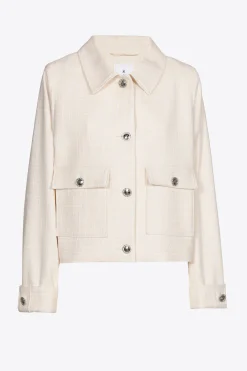 Kurze Jacke aus strukturiertem Stoff
